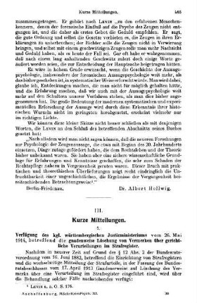 465-471, III. Kurze Mitteilungen