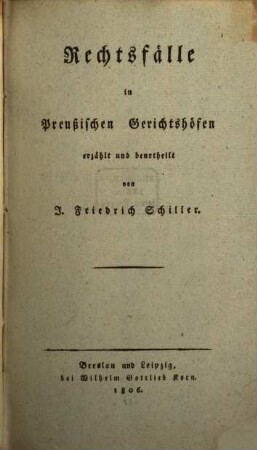 Rechtsfälle in Preußischen Gerichtshöfen
