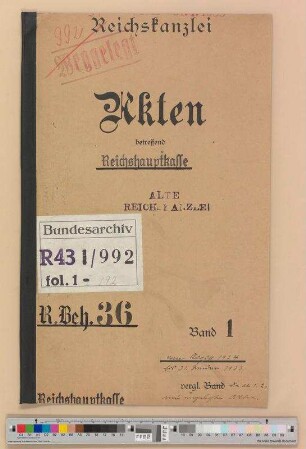 Reichshauptkasse: Bd. 1