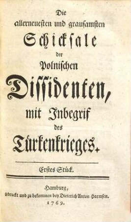 Die Schicksale der Polnischen Dissidenten von ihrem ersten Ursprunge an bis auf jetzige Zeit, Dritter Theil