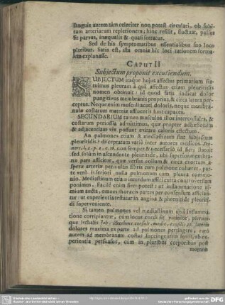 Caput II. Subjectum proponit excutiendum
