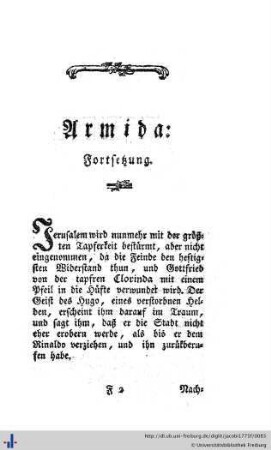 Fortsetzung der Armida.