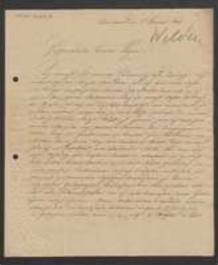 Brief von Ludwig von Welden an Regensburgische Botanische Gesellschaft