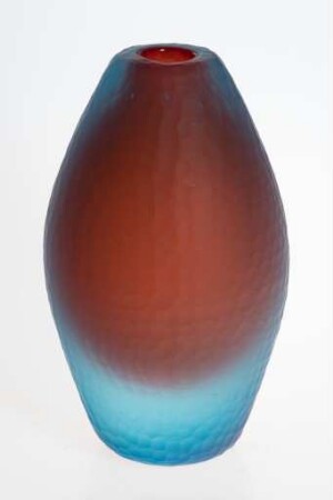 Orange-blaue "battuto"-Vase