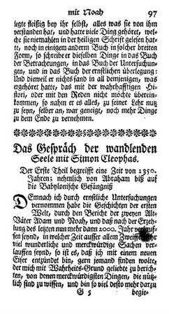 Das Gespräch der wandlenden Seele mit Simon Cleophas.
