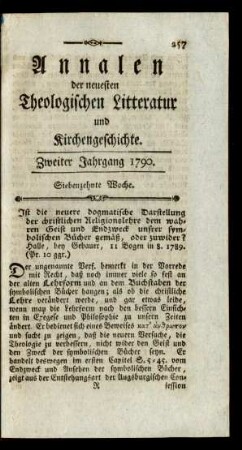 Siebenzehnte Woche