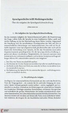 Sprachgeschichte trifft Medizingeschichte