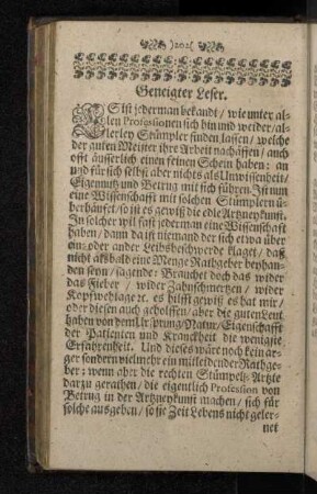 Geneigter Leser.