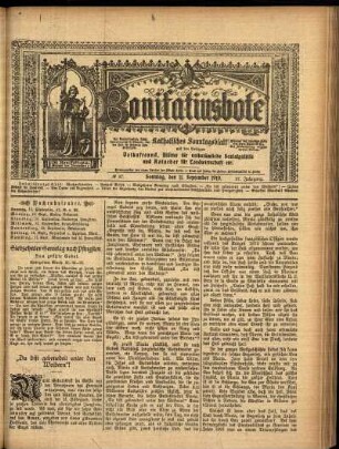 Erste Ausgabe vom Sonntag, den 11. September 1910.