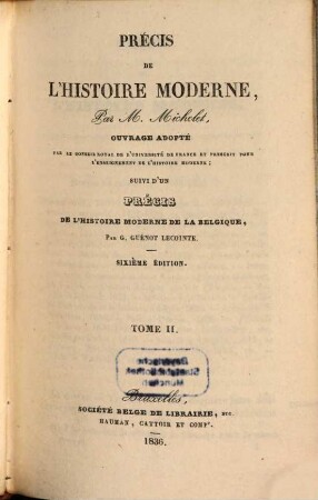 Précis de l'histoire moderne, 2