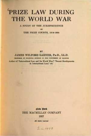 Prize Law during the world war