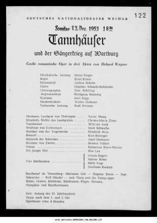 Tannhäuser und der Sängerkrieg auf Wartburg