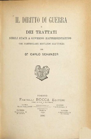 Il diritto di guerra e dei trattati negli Stati a governo rappresentativo con particolare riguardo all'Italia