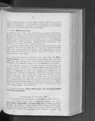 Sitzung am 30. October 1900.