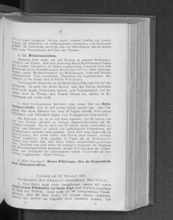 Sitzung am 30. October 1900.