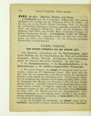 Vierte Periode. Vom Wiener Congress bis auf unsere Zeit