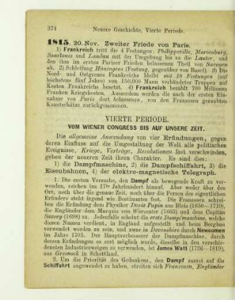 Vierte Periode. Vom Wiener Congress bis auf unsere Zeit