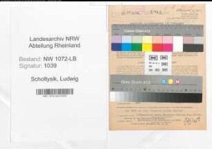 Entnazifizierung Ludwig Scholtysik , geb. 25.08.1888 (Angestellter)