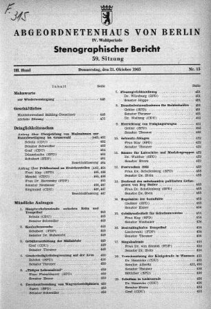 Nr. 15 (59), 21. Oktober 1965