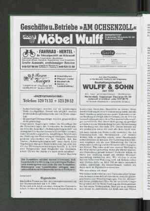 Die Redaktion möchte darauf hinweisen