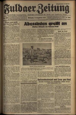 Erste Ausgabe vom Mittwoch, den 18. Dezember 1935.