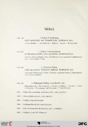 Möbel (Nr. 1031-1091)