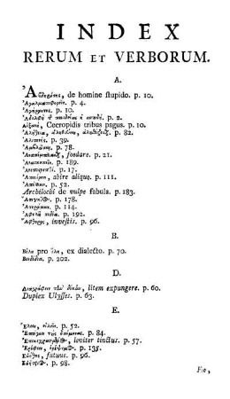 Index Rerum Et Verborum.