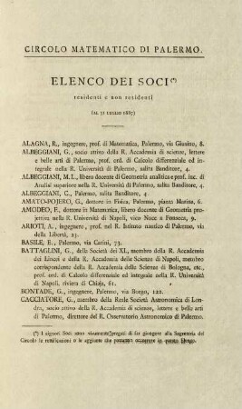 Elenco dei soci.