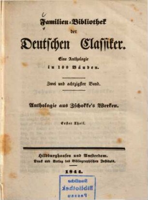 Anthologie aus Zschokke's Werken, 1
