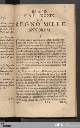Cap. XXXIX. De Regno Mille Annorum.