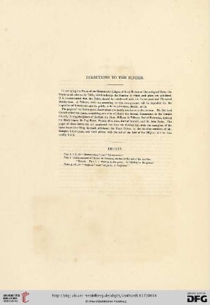 Directions to the binder / Errata