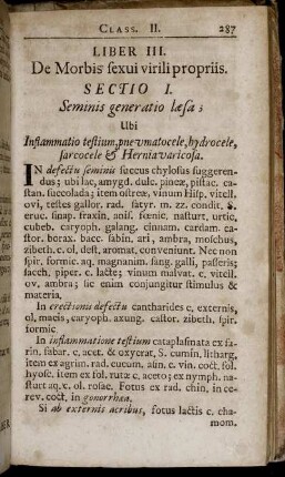 Liber III. De Morbis sexui virili propriis. - Liber IV. Morbi Mulierum & Infantum.