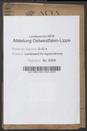 Neuenwalde bei Altenbeken, Krs. Paderborn. Teilung