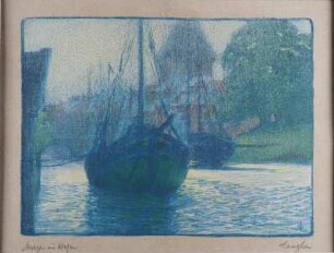 C. Langhein: „Morgen im Hafen“ (Medem in Otterndorf, 1902)