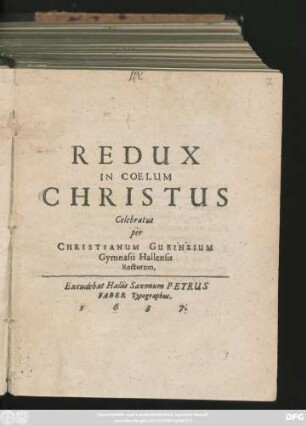 Redux In Coelum Christus