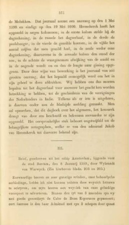 III. Brief, geschreven uit het schip Amsterdam ...