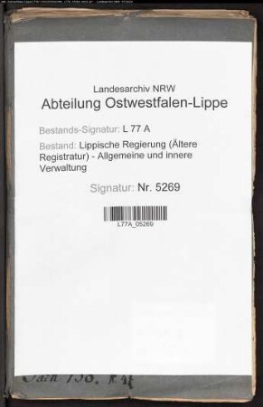 Portofreiheit des Hauptsteueramtes zu Lemgo