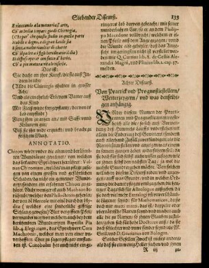 Achter Discurß. Von Practick und Prognosticstellern/ Wetterzeygern/ und was denselbigen anhängig.