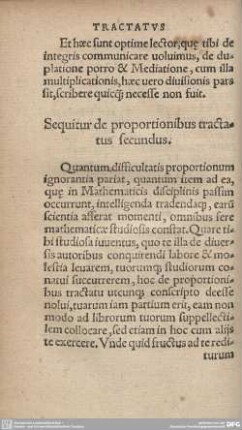 Sequitur de proportionibus tractatus secundus.