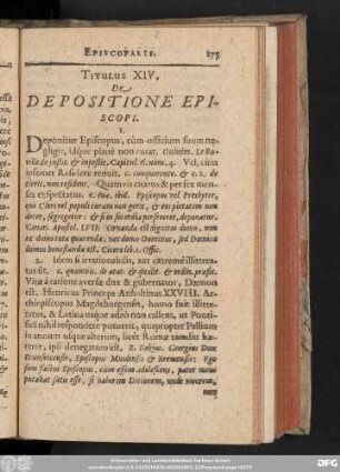 Titulus XIV. De Depositine Episcopi.