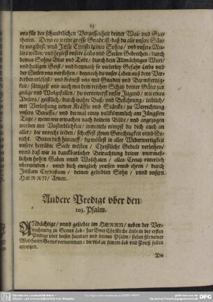 Ander Predigt uber den 103. Psalm