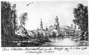 Görlitz. Klostermühle und Kloster Marienthal, Zeichnung vom 2.11.1770, Repro