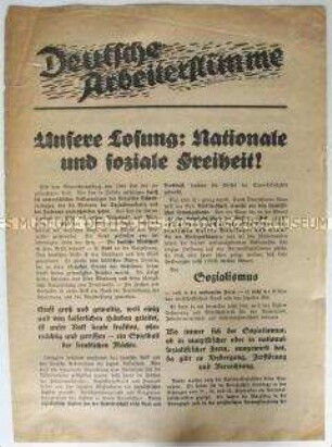 Flugblatt der Deutschnationalen Volkspartei zur Reichstagswahl am 6. November 1932