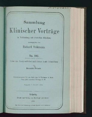 Ueber das Puerperalfieber und dessen locale Behandlung