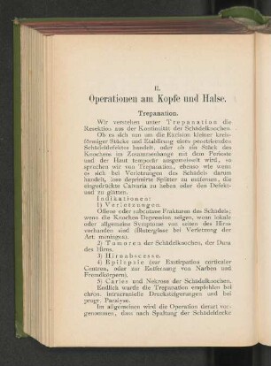II. Operationen am Kopfe und Halse.