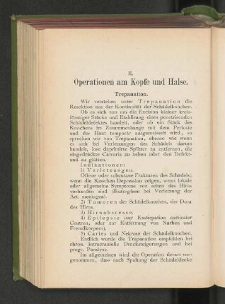 II. Operationen am Kopfe und Halse.
