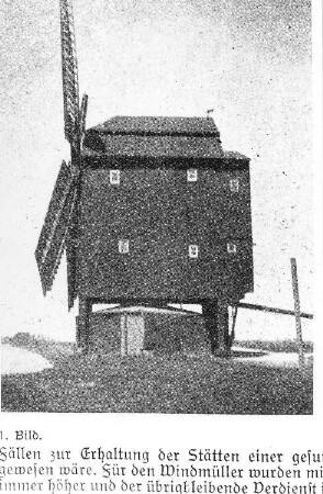 Strehla. Bockmühle, Vorgänger der Holländermühle, aus: Die Mühle vom 24.12.1937