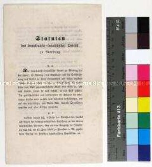 Statuten des demokraktisch-sozialistischen Vereins zu Marburg