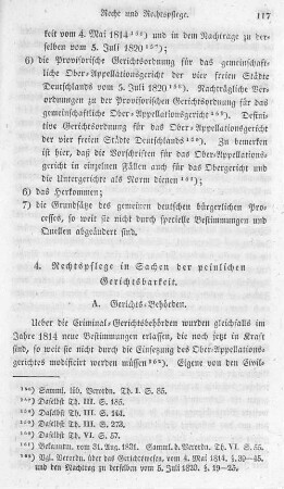 4. Rechtspflege in Sachen der peinlichen Gerichtsbarkeit.