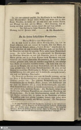 An die freien katholischen Gemeinden